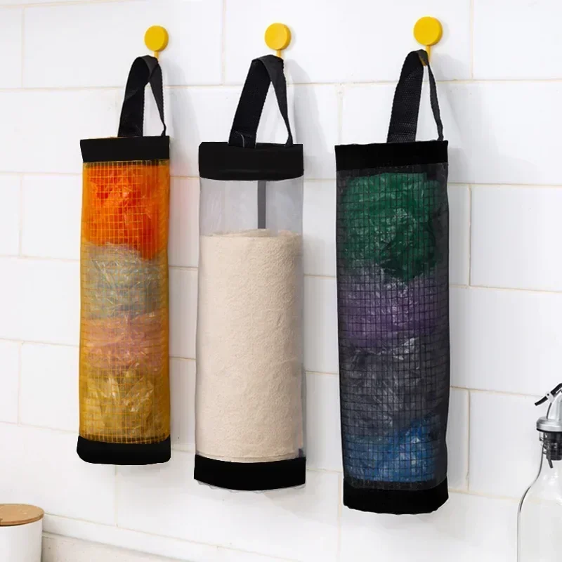 

Garbage Organizer Kitchen Grocery Bag Home Holder Wall Mount Plastic Bag Holder Dispenser Hanging Storage Trash Garbage Bag