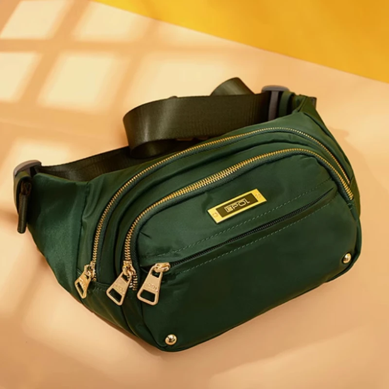 

EPOL Women's Multi-Layer Sports Waist Bag Nylon Waterproof Canvas Oxford Fabric Features Metal Zipper Waterproof Design 6006-03