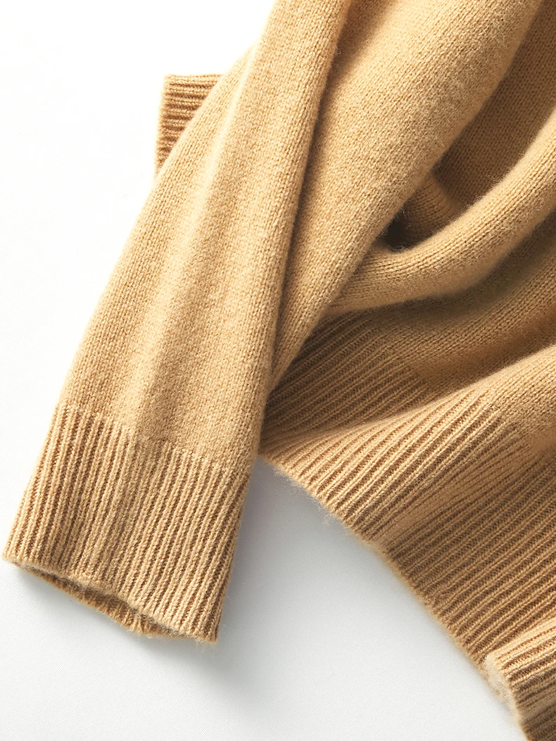 SuyaDream, Women Basic Pullovers, 100%Sheep Wool, Mock Neck, Plain Knit Sweaters, 2024 Fall Winter Warm Top, Camel, Blue