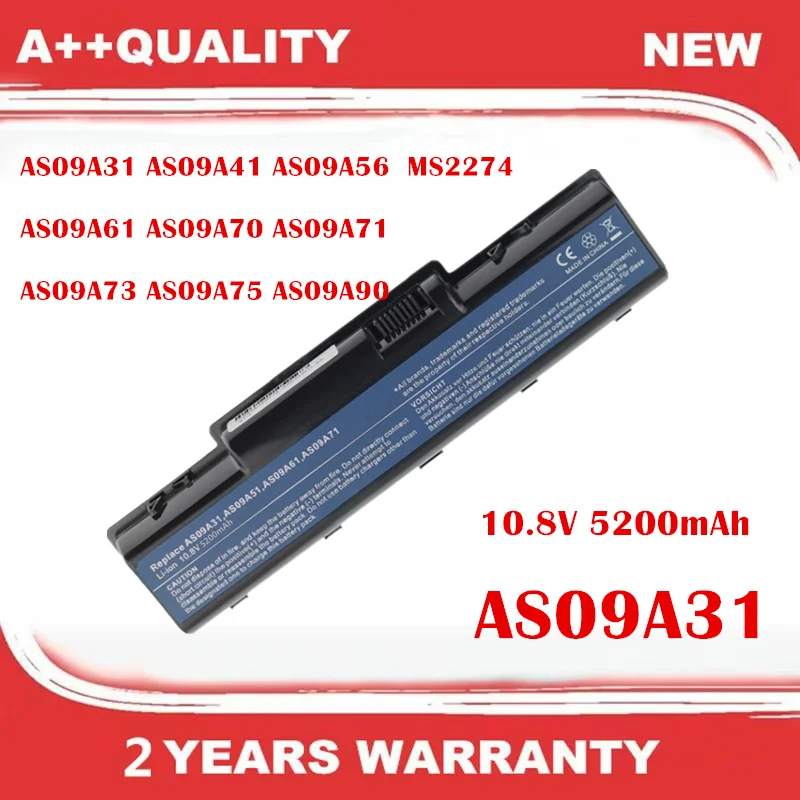 Laptop Battery For ACER AS09A31  AS09A41  AS09A56  AS09A61  AS09A70  AS09A71  AS09A73  AS09A75  AS09A90  MS2274