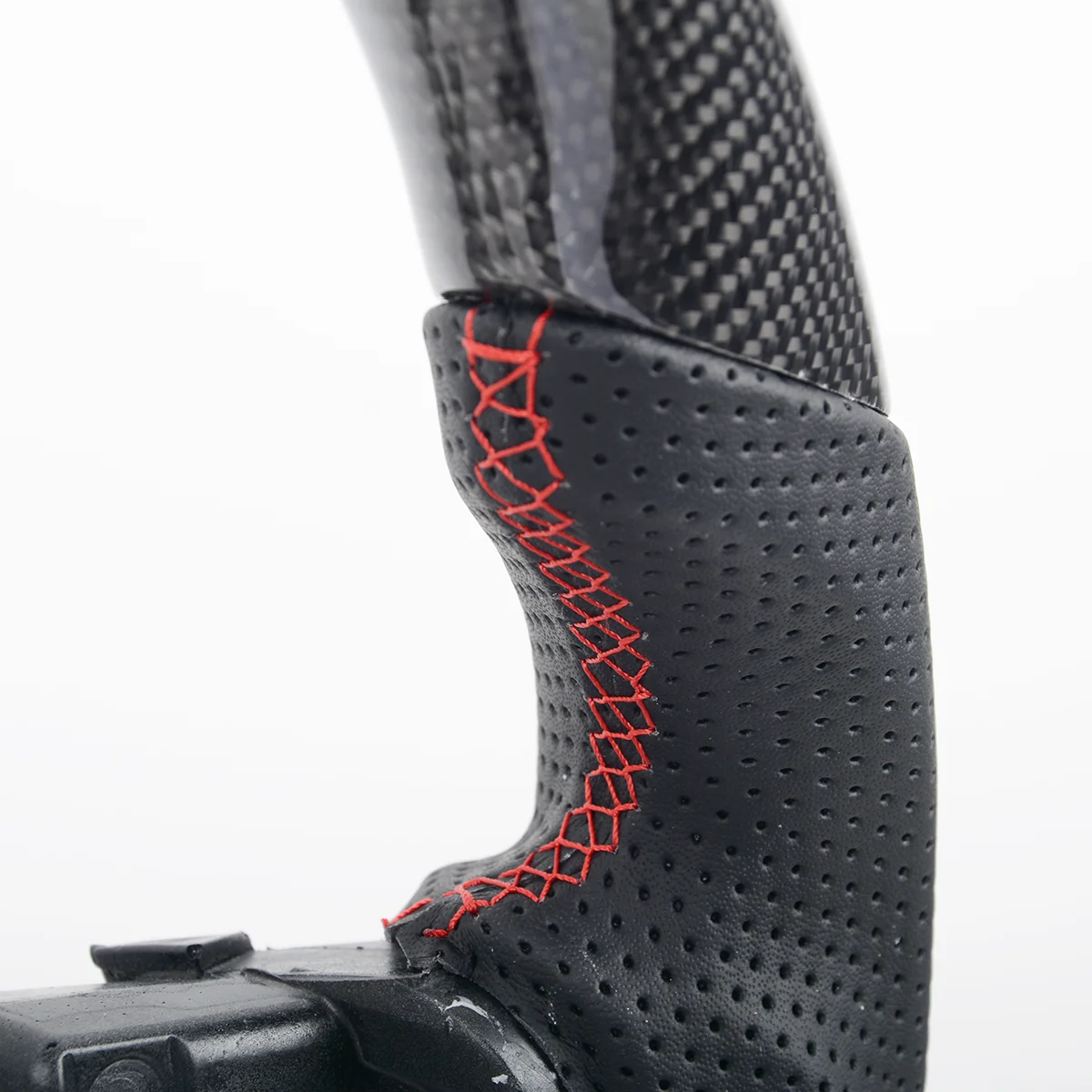 ل دودج رام 1500 2500 3500 2013 2014 2015 2016 2017 2018 ريال ألياف الكربون عجلة القيادة عجلة سباق جلدية مثقوبة #6