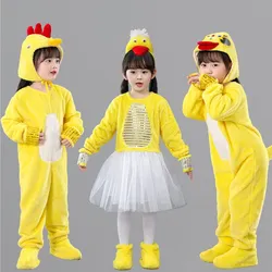 Halloween children animal school play yellow chiken costumes kids girl boy little duck clothes fancy jumpsuits