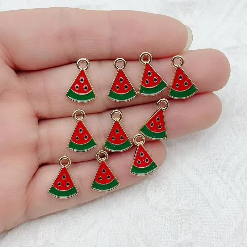 20pcs Cartoon Alloy Watermelon Bracelet Jewelry DIY Jewelry Pendant Earring Material Pendant image 4