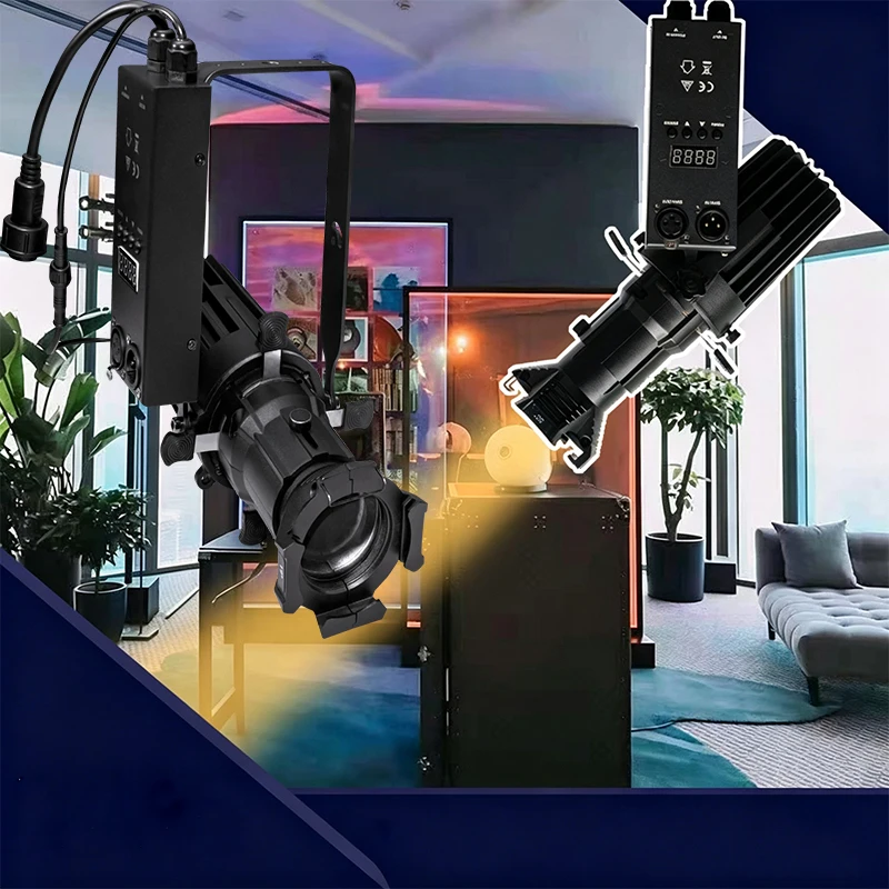 Professional Stage 40W LED Ellipsoidal Profile Light 2in1 Warm Cool White/4in1 RGBL DMX Control Theater Museum Profile Spotlight