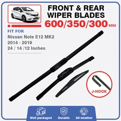 Front Rear Wiper Blades Set For Nissan Note E12 MK2 2014 - 2019 Car Windshield Windscreen 24