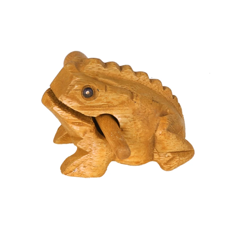 1PCS Wood Thailand Traditional Craft Wooden Lucky Croaking Musical Instrument Home Office Desk Decor Lucky Frog Crafts