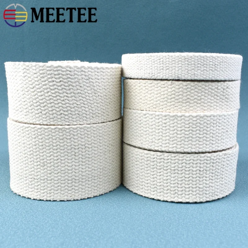 10Meters 10-50mm Cotton Webbing Band 1.8mm Thick Ribbon Bag Strap Backpack Bias Tape Clothes Belt Binding Sewing Accessories