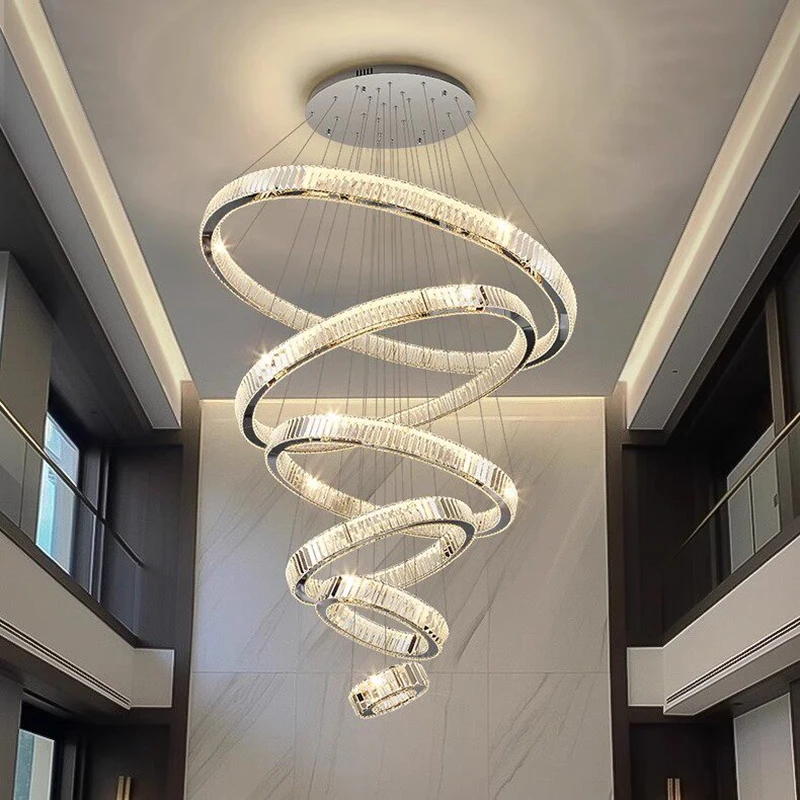 Modern home decoration crystal chandelier, stair Pendant lamp, living room Pendant lights, interior lighting