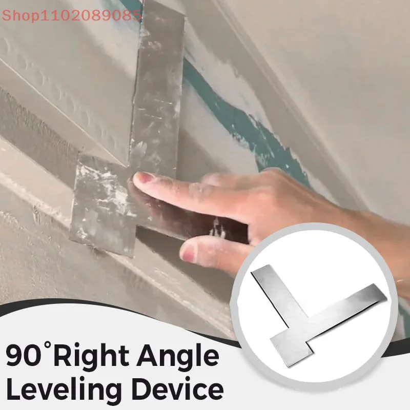 90° Right Angle Level Tool, Stainless Steel, Calibrated for Corner Leveling and Edge Scraping.