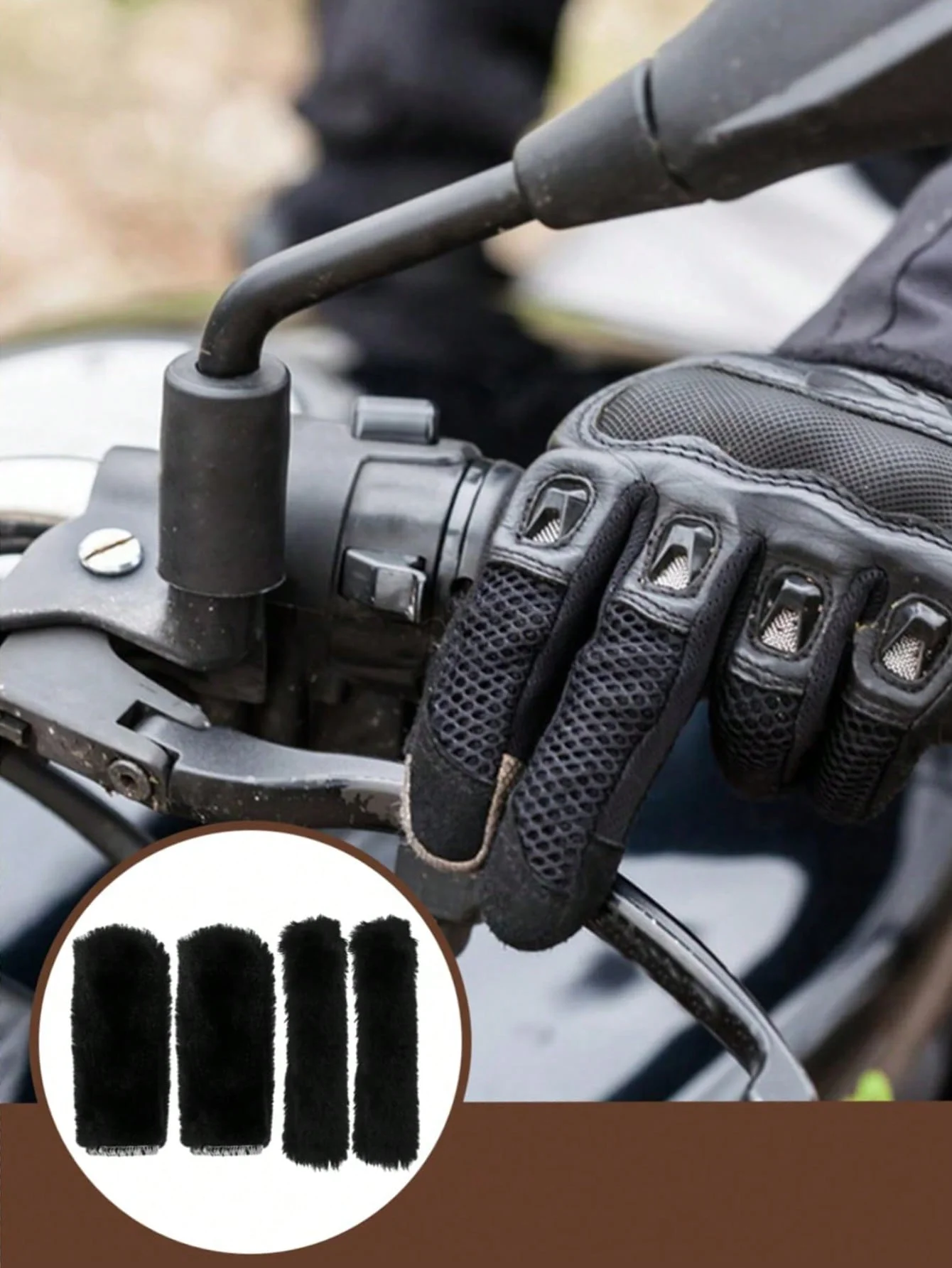 

4Pcs/2Pairs Motorcycle Handlebar Cover, Thick Faux Fur, Soft for Winter Riding, Elastic Fit, Easy Install, Fits E-Bikes/Motorcyc