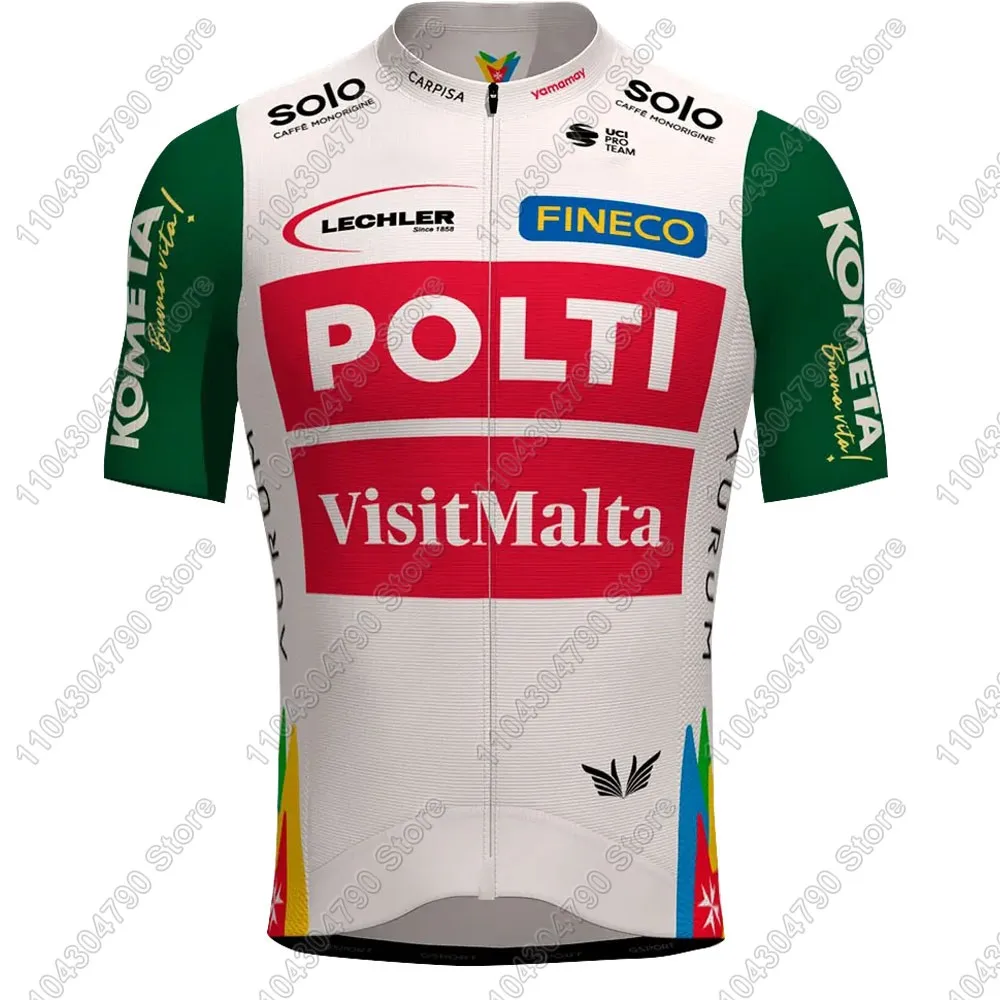 2025 Polti Kometa Team Cycling Jersey Set Bicycle Clothing Summer Road Bike Shirts Suit Bicycle Bib Shorts MTB Ropa Maillot