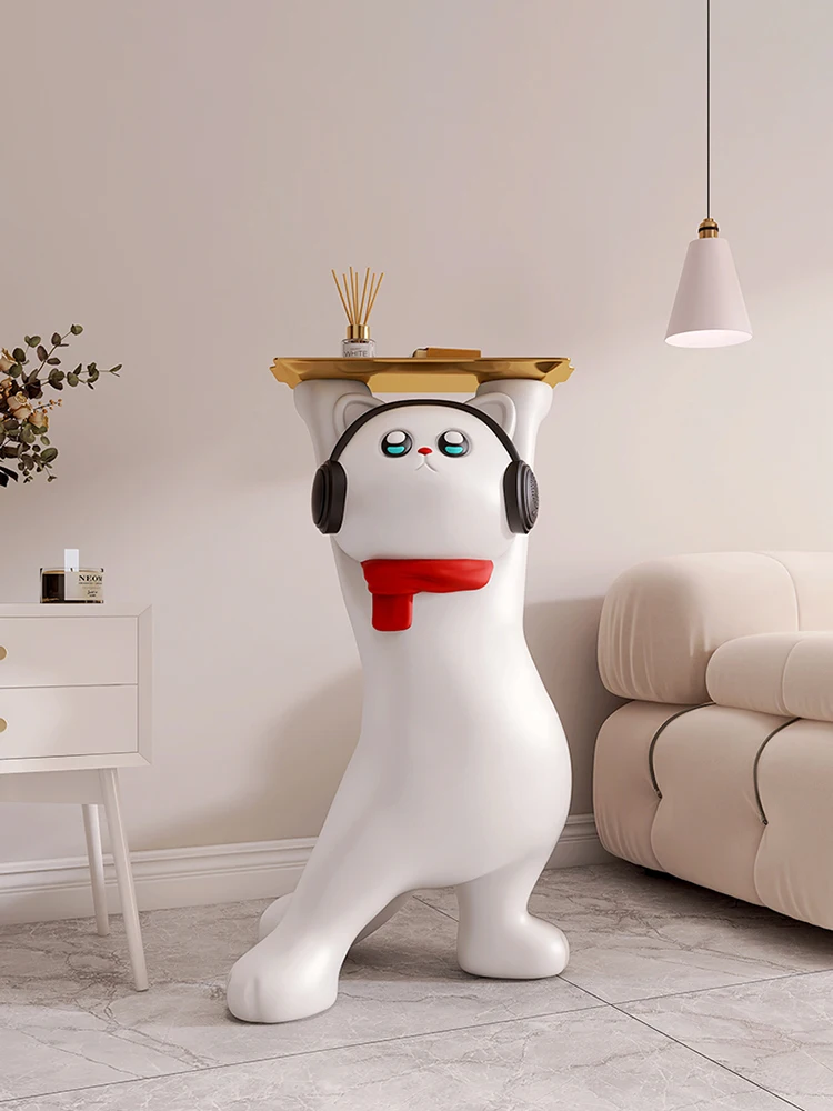 

Nordic Home Decor Enchanting Cat Statue Luxury Living Room Decoration Tray Resin Sculpture Creative Home Accessories Figurines