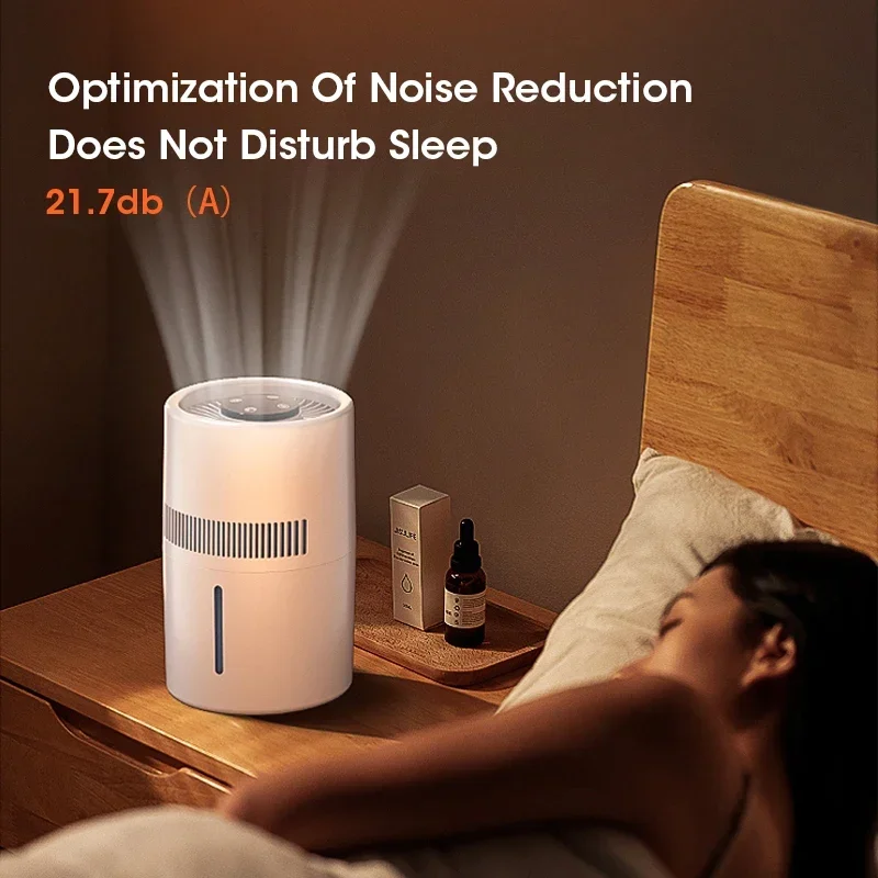 4L Pure Humidifier Mistless Evaporative Air Humidifier No Fog Humidification Waterway Cleaning 350mL/h For 10㎡-20㎡ Bedroom