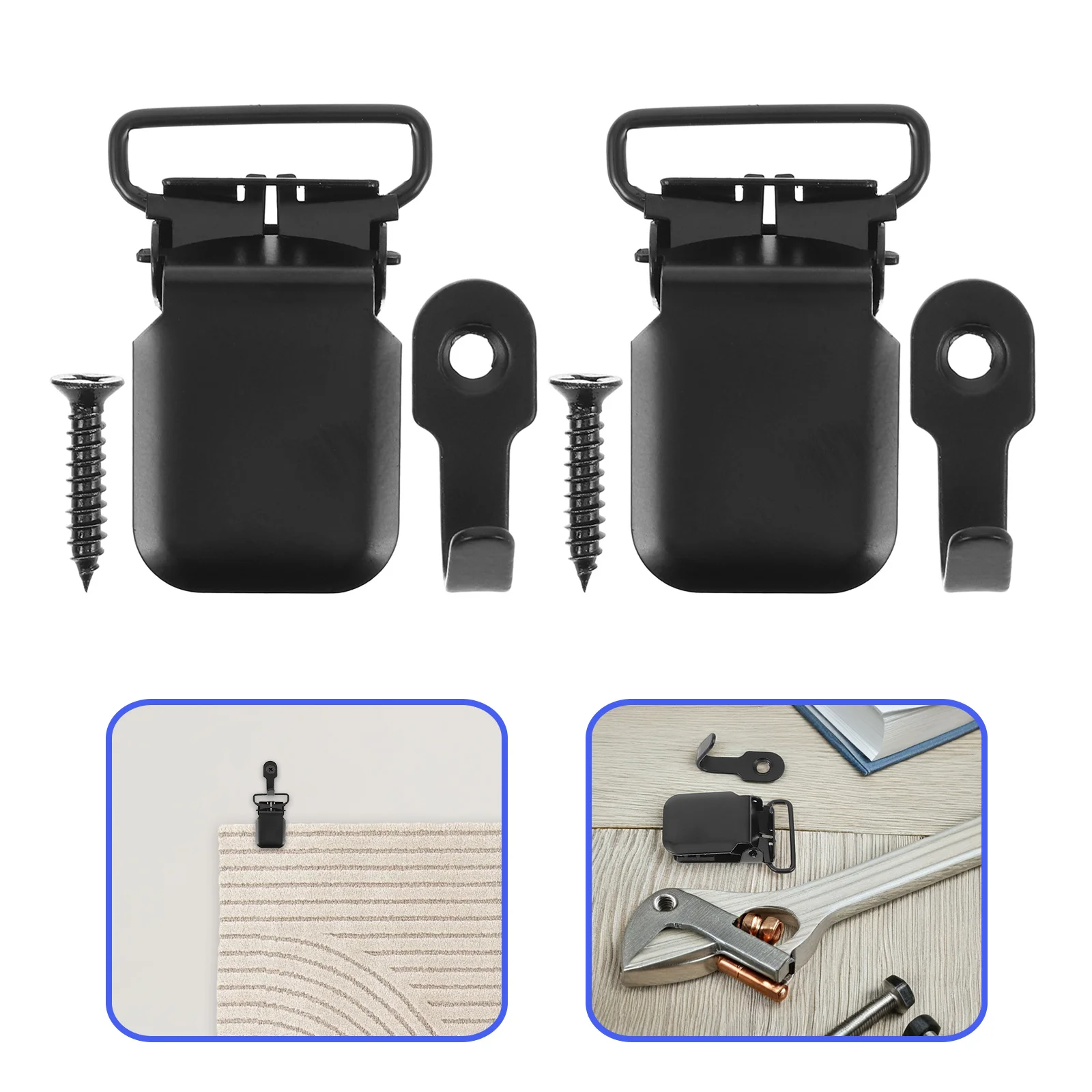 8 قطعة مقاطع سجادة الحائط نسيج الحديد شماعات جدران الثقيلة البساط مقاطع معلقة للسجاد الستائر البطانيات الستائر تخزين المنزل