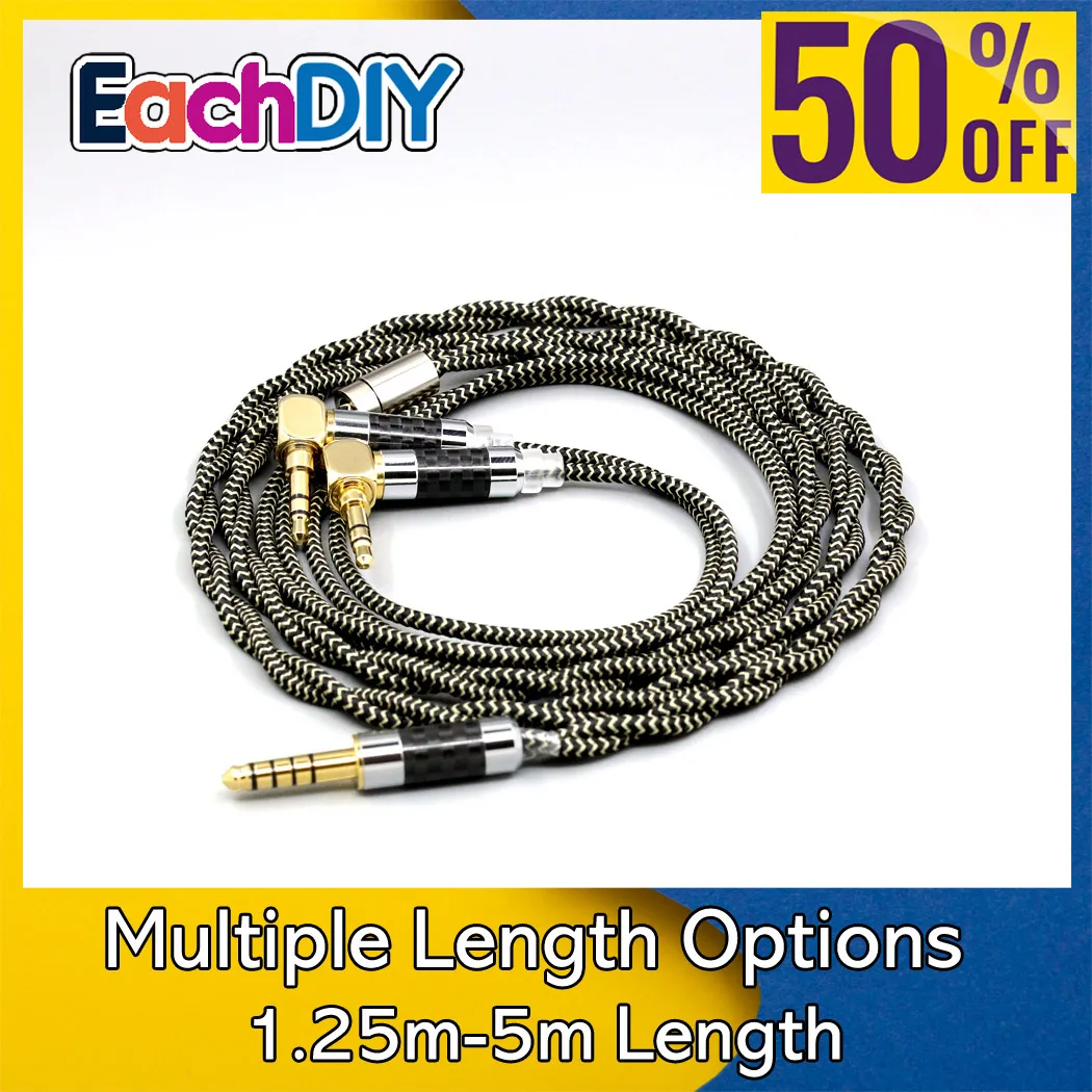 

2 Core 2.8mm Litz OFC Earphone Shield Braided Sleeve Cable For Verum 1 One Headphone Headset L Shape 3.5mm Pin LN008959
