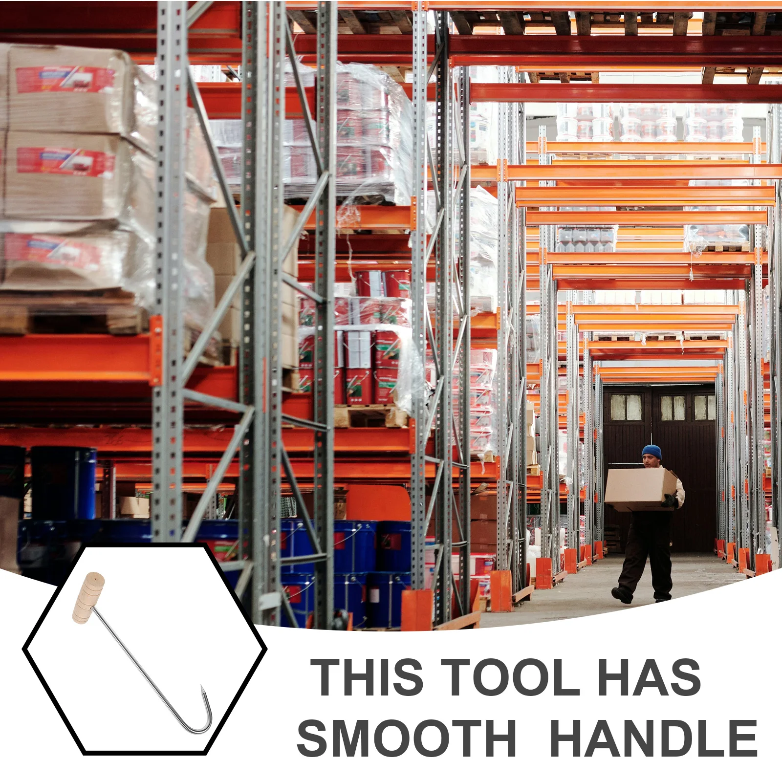 

2Pcs Wooden Handle Meat Hooks Aluminium Alloy T Type Hanging Hook for Butchering Meat Processing Barbecue Kitchen Tool