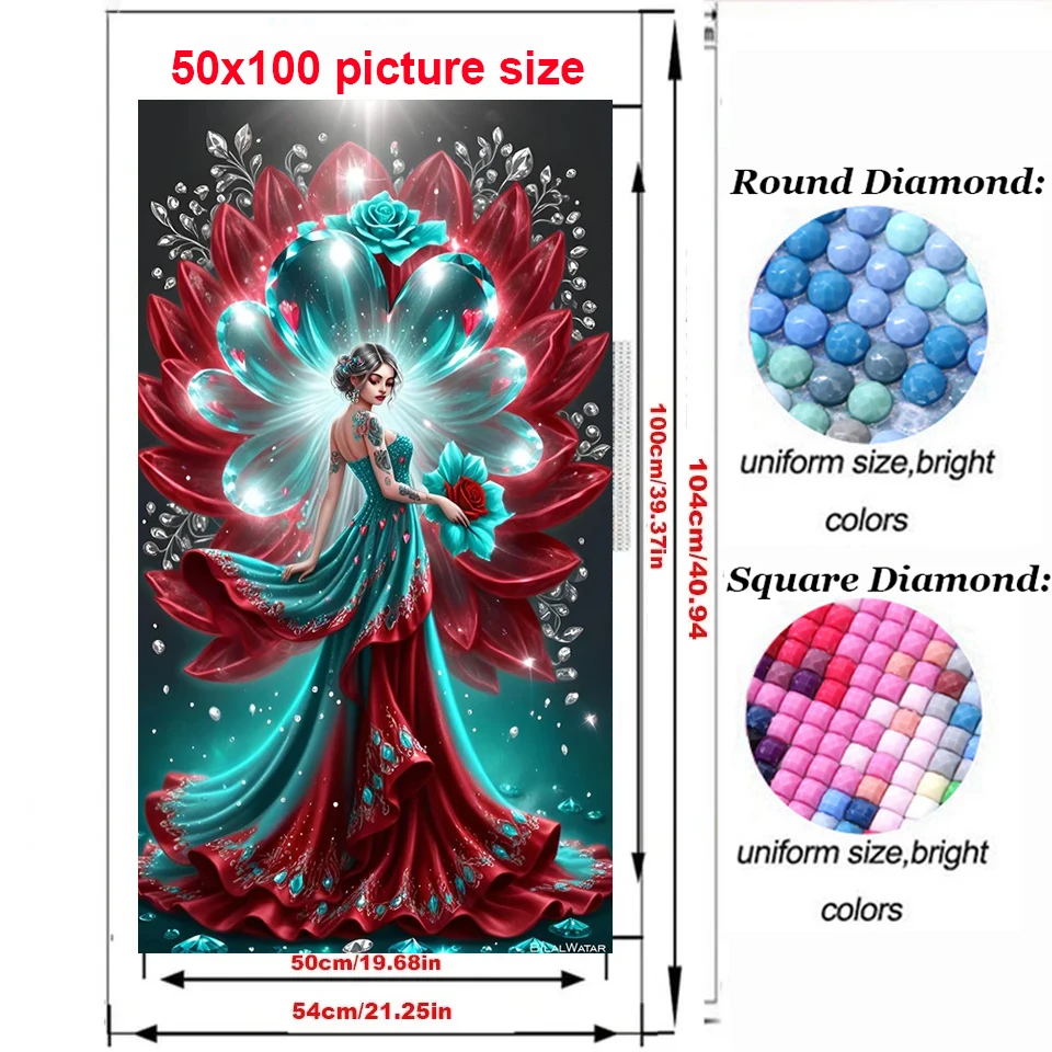 Beautiful Girl Diamond Painting Kits New 2024 Full Diy Diamond Art Embroidery Diy Handmade Mosaic Flowers Goddess Home Decor