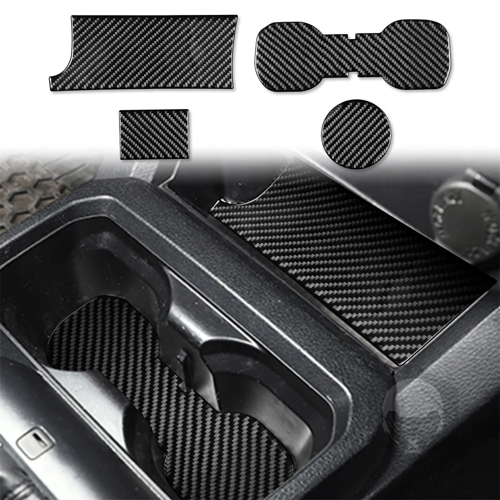 

4pcs Suitable For Toyota Takuma 15-22 Central Control Water Cup Holder Slot Pad Carbon Fiber Decorative Sticker