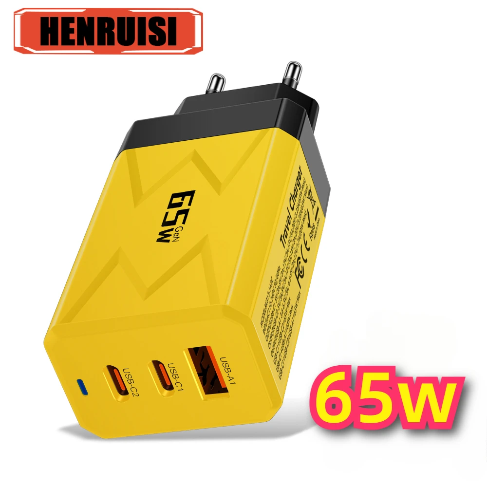 65W Type C Charger Fast Charging Mobile Phone Charger Travel Adapter For iPhone Samsung Huawei Xiaomi EU/US/KR Plug Wall Charger