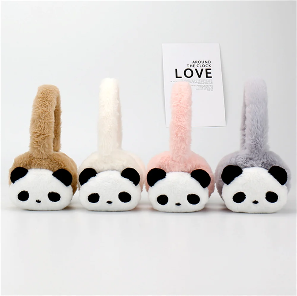 Cartoon Panda Earmuffs Cute Children\'S Winter Warm And Velvet Earmuffs Soft Plus Children Earlaps Gifts Ears-Muffs New 1pcs