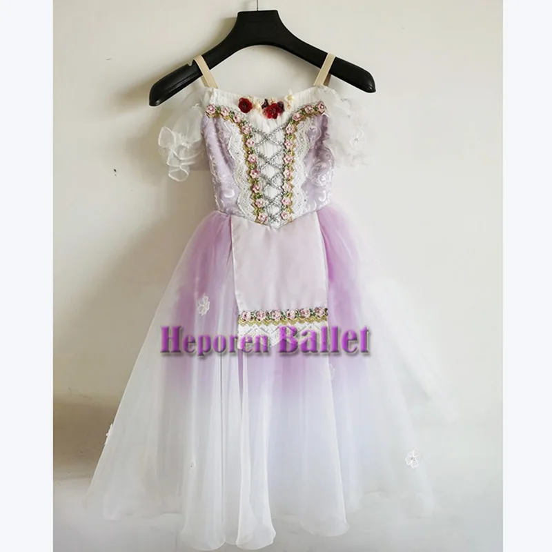 Customized Coppelia Pale Purple Gradient Long Ballet Dress,Daughter Adult Children Giselle Ballet Romantic Dress High Quality