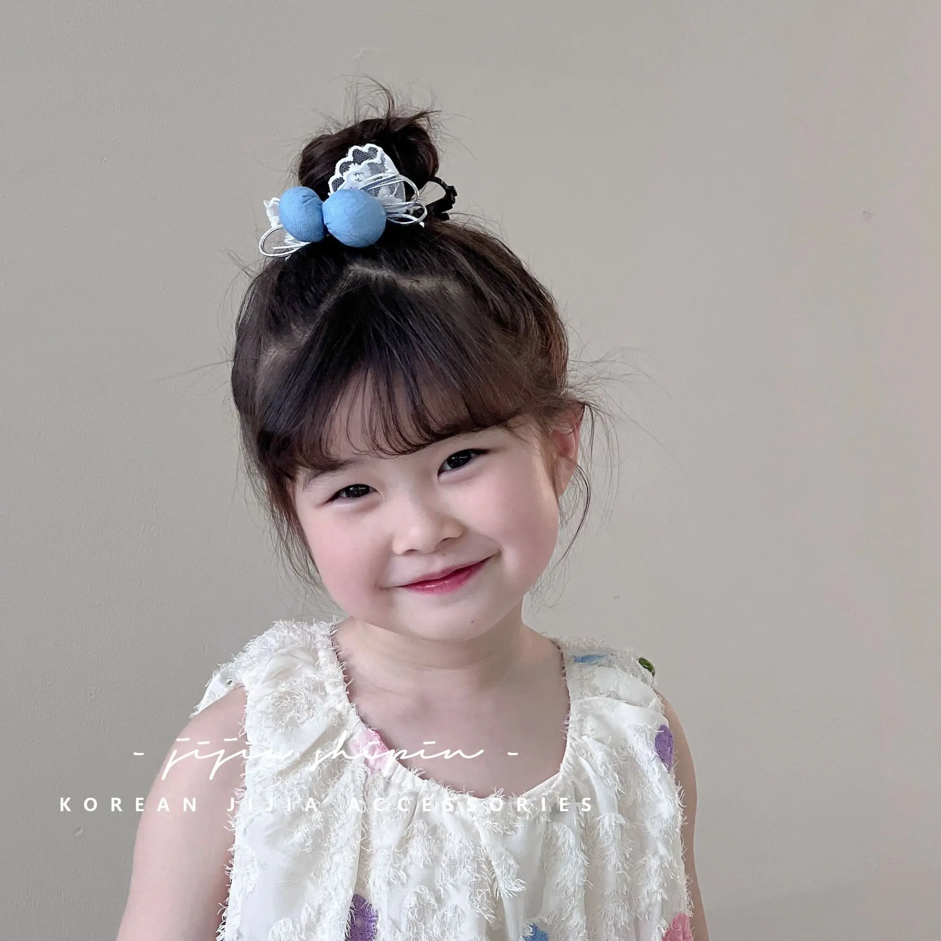 Hair Ties Lace Denim Bow Pom Soft Elastic Kids Cute Versatile Daily Headwear Accessory Lightweight Portable Girls