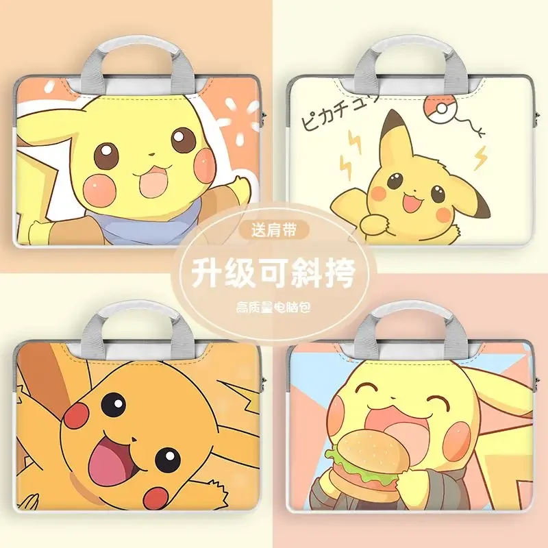 Miniso Pocket Monsters Anime Periphery Pikachu Notebook Laptop Bag 12 13 14 15 16 inches Suitable for Huawei Asus Xiaomi Dell HP