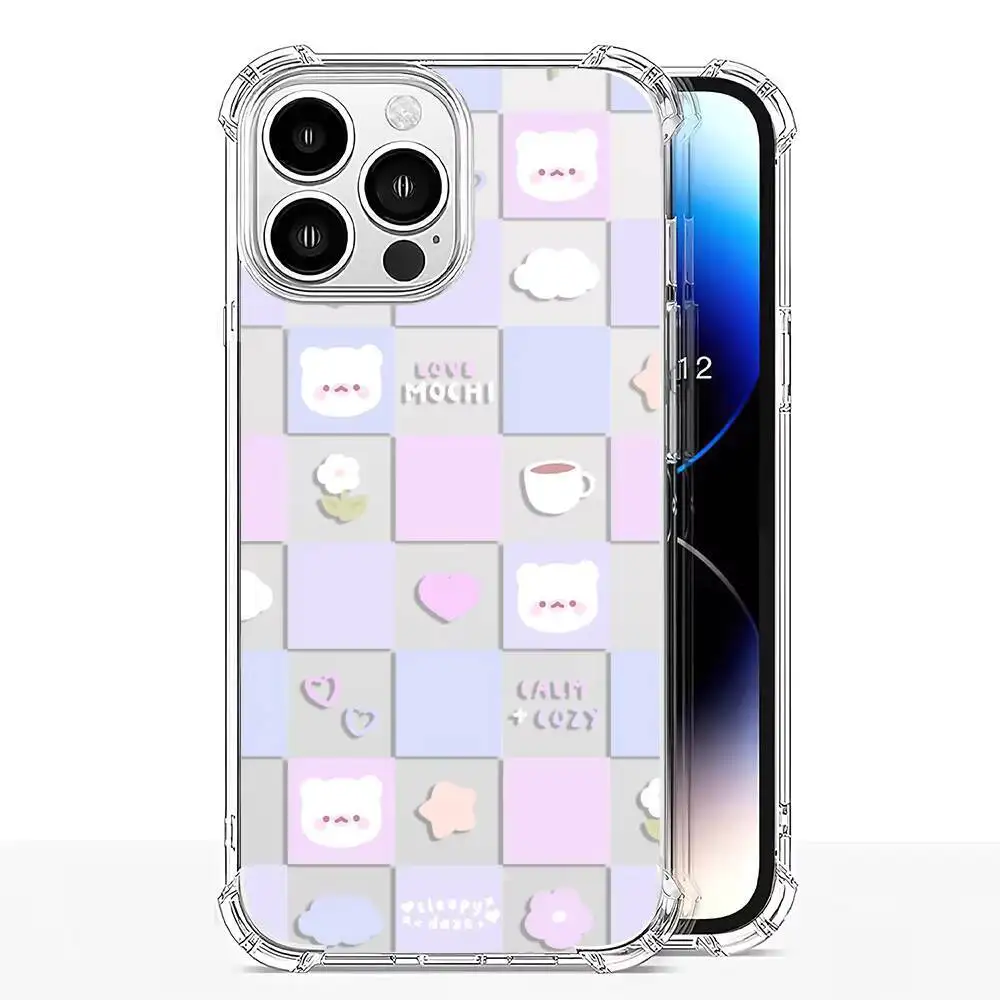 لطيف الحب الأبيض الدب أيام ممطرة جراب هاتف آيفون 17 16 15 14 13 12 11 برو ماكس زائد الهواء لينة واضح غطاء من البولي يوريثان الحراري #6