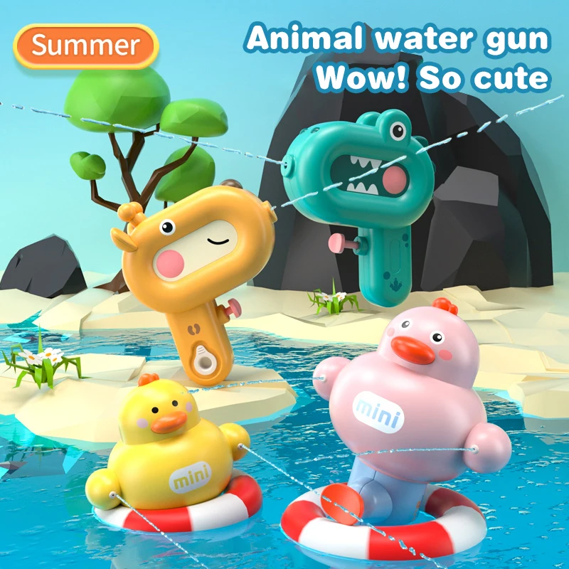 Animals Mini Water Guns Toys for Kids Kawaii Water Pistols Summer Beach Pool Water Games Squirt Blasters Cute Shooting Toys