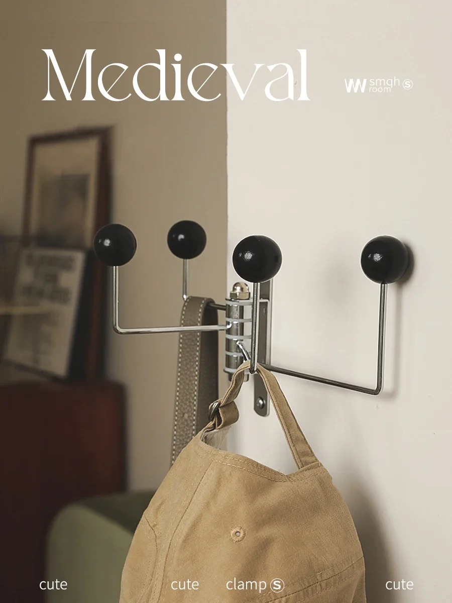Multifunctional Wall Coat Rack Retro Decorative Clothes Organizer Iron Hanger Space Saving Living