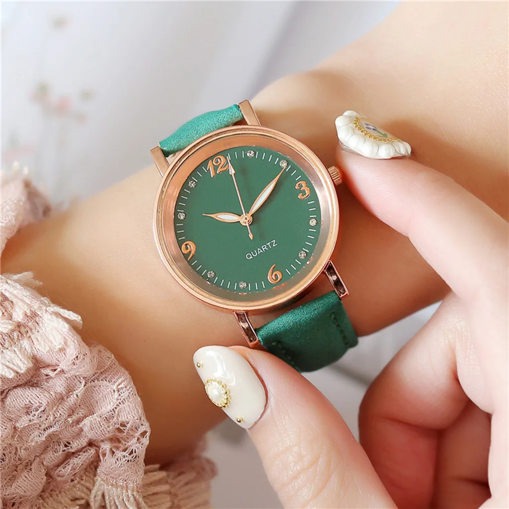 Luxury Leather Analog Quartz Round Wrist High-end Concise Diverse Fashion Color Bracelet For Women's Watch