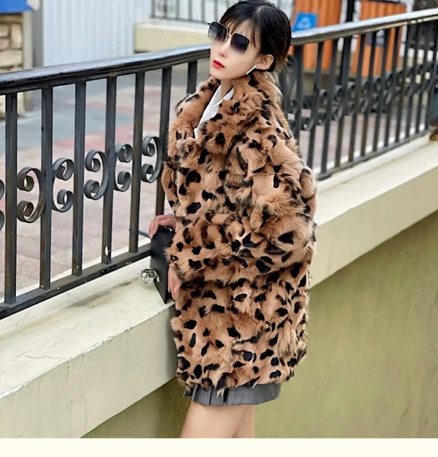 2023 Hot Sales New Women Autumn Winter Fox Fur Leopard Coats Slim Warm Fur Jackets Female High Quality Natural 100% Fox Fur Coat