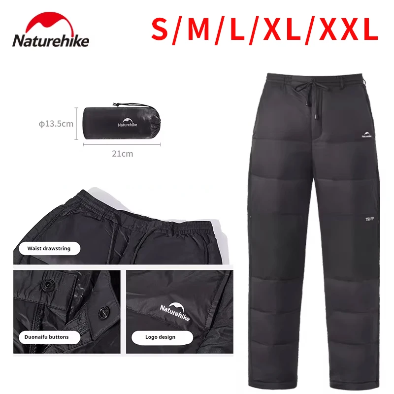Naturehike DW-28 Warm Down Pants Anti Splashing Double Lock Velvet Heat Storage Wind Resistance 750FP Water Repellent Duck Down