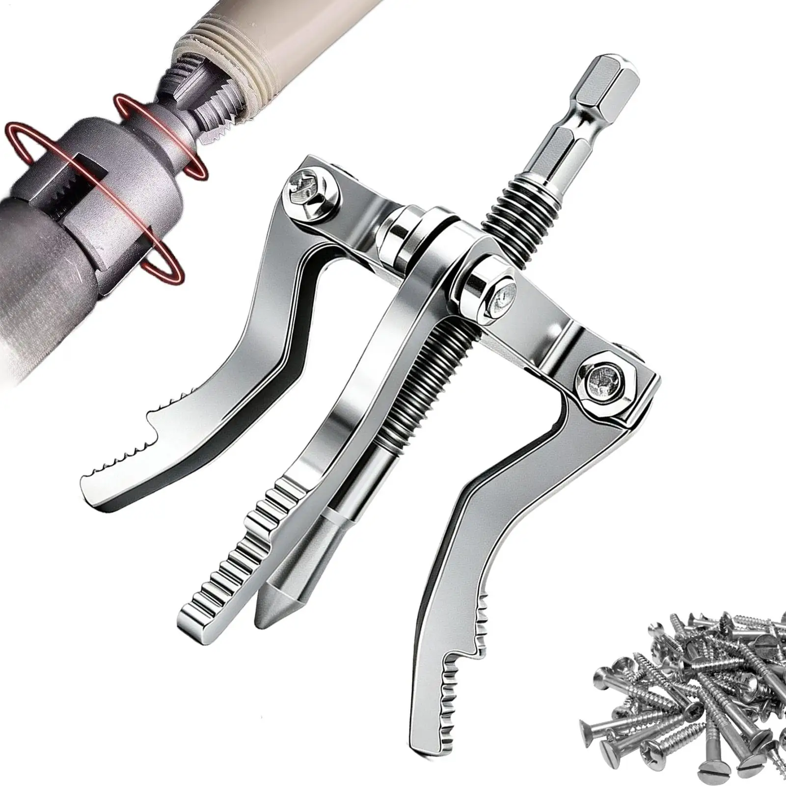 Tight-Space Broken Pipe Extractor Tool Repair Removal Extraction Broken Thread Extractor for Bathtub Water Faucet Sprinkler Plum