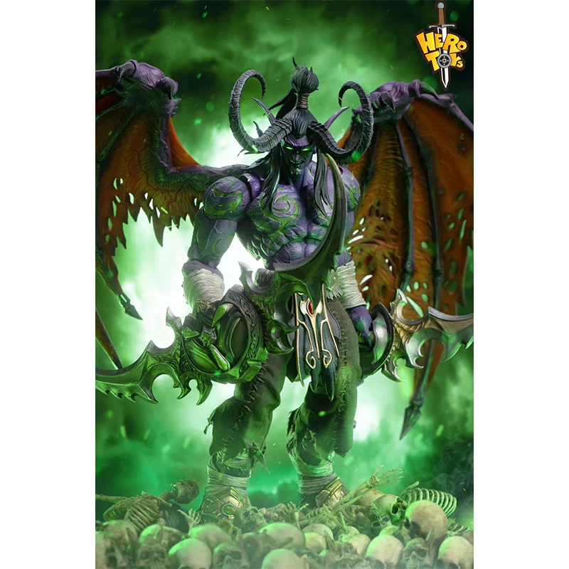 ゲームキャラクター Hero toys Illidan Black Devil 100% Original HERO TOYS 1/10 Scale Demon Hunter Illidan Stormrage