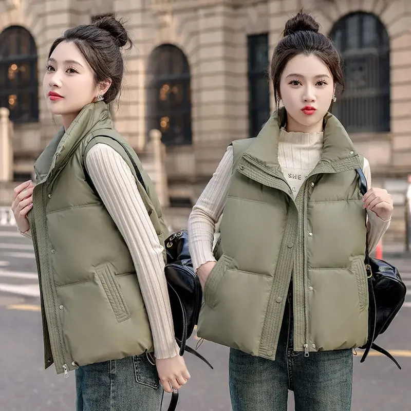 

2024 Fashion Down Vest Women Luxury Designer Sleeveless Jacket Gilet Autumn Winter Korean Female Waistcoat