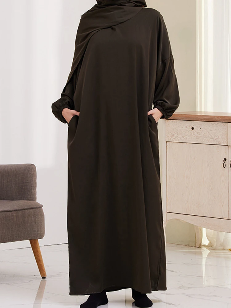 Jilbabs Islamic Clothing One Piece Prayer Dress Dubai Turkish Modest Outfits Muslim Woman Jilbeb Hooded Abaya Ramadan Eid