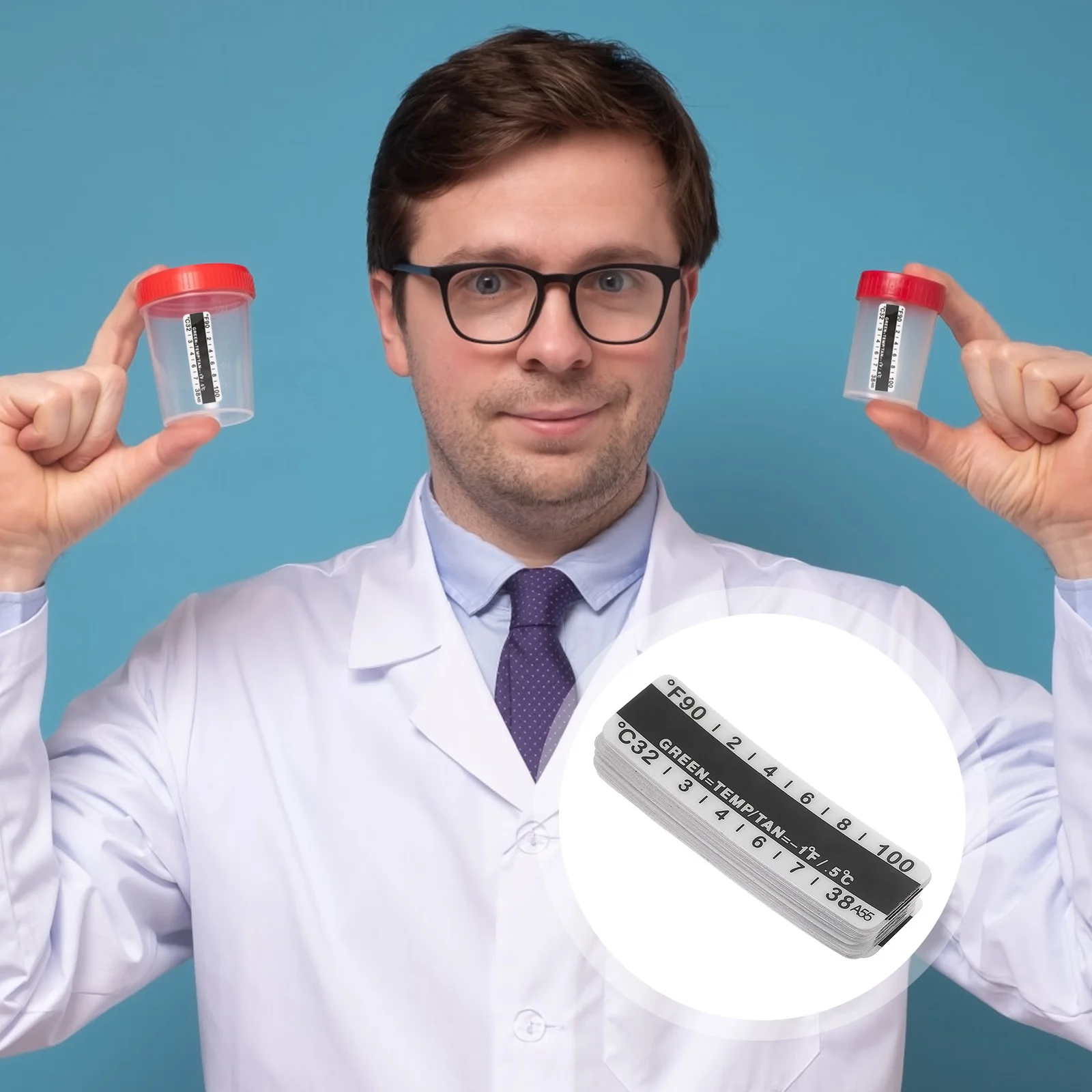 25 Pcs Temperature Sticker Strips Urine for The Urinalysis on Testing Adhesive Stickers