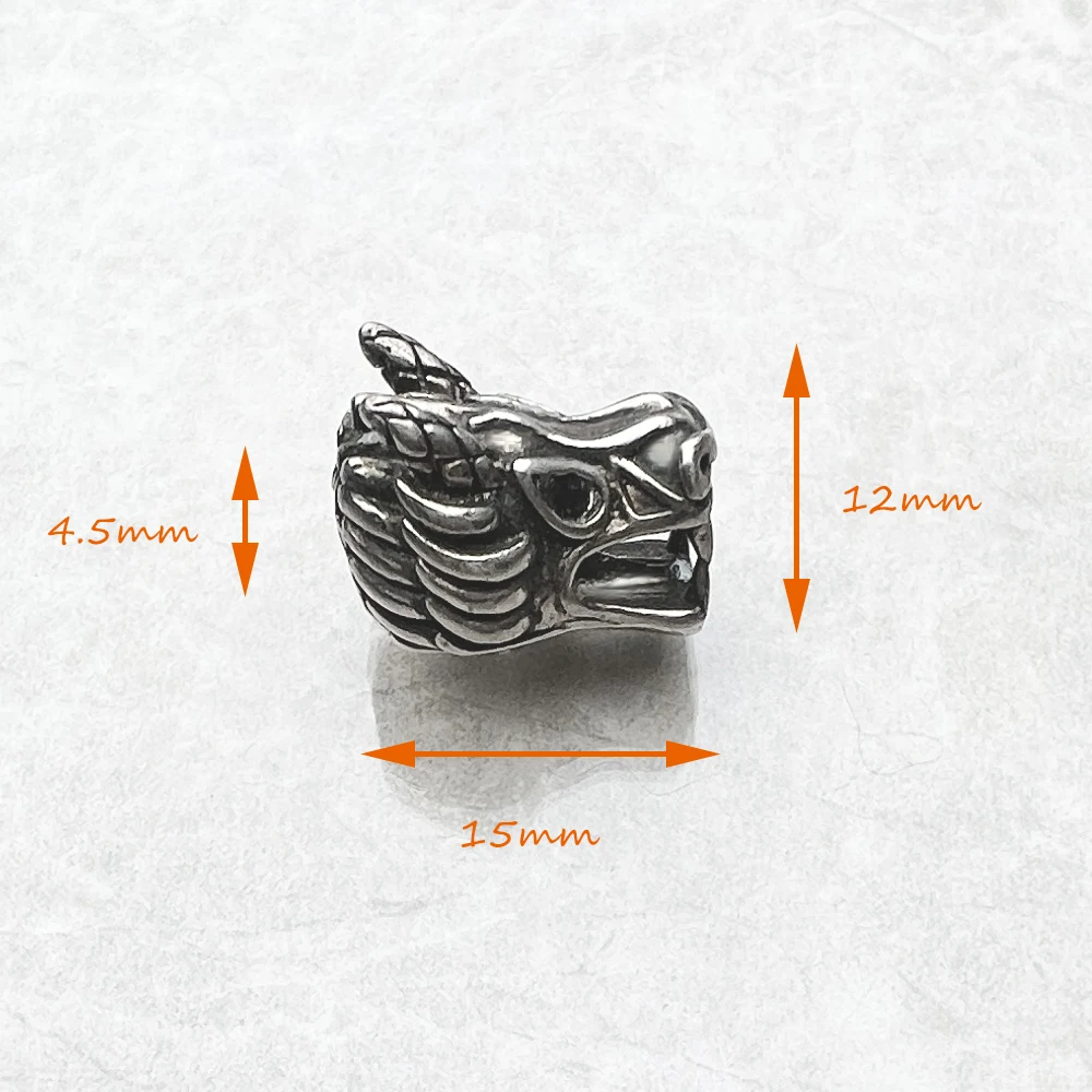Beads Dragon\'s Head,925 Sterling Silver Karma Charms European Punk Jewelry Rebel Street Accessories
