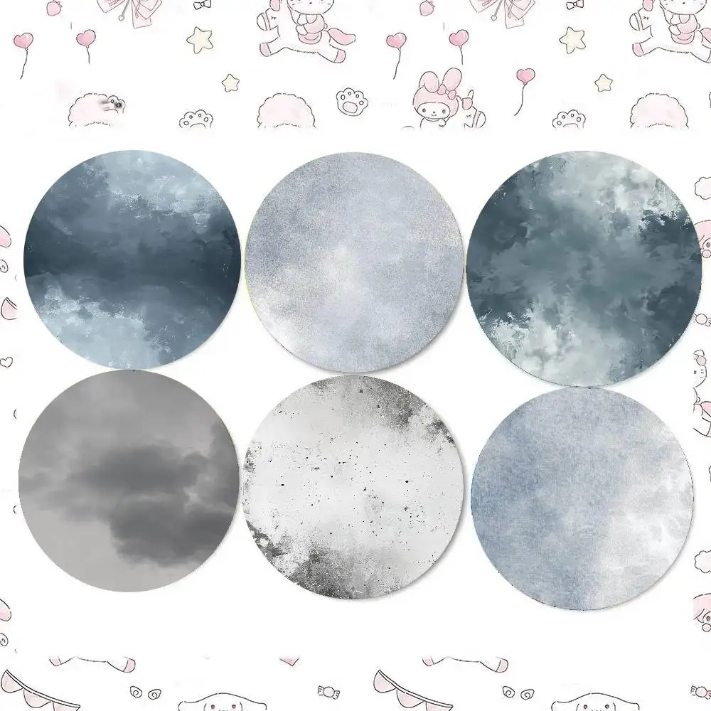 Blue Gray And White Three-color Badge Tinplate Meme Round Brooch For Hat Bag Creative Lapel Jewelry Accessories Gifts