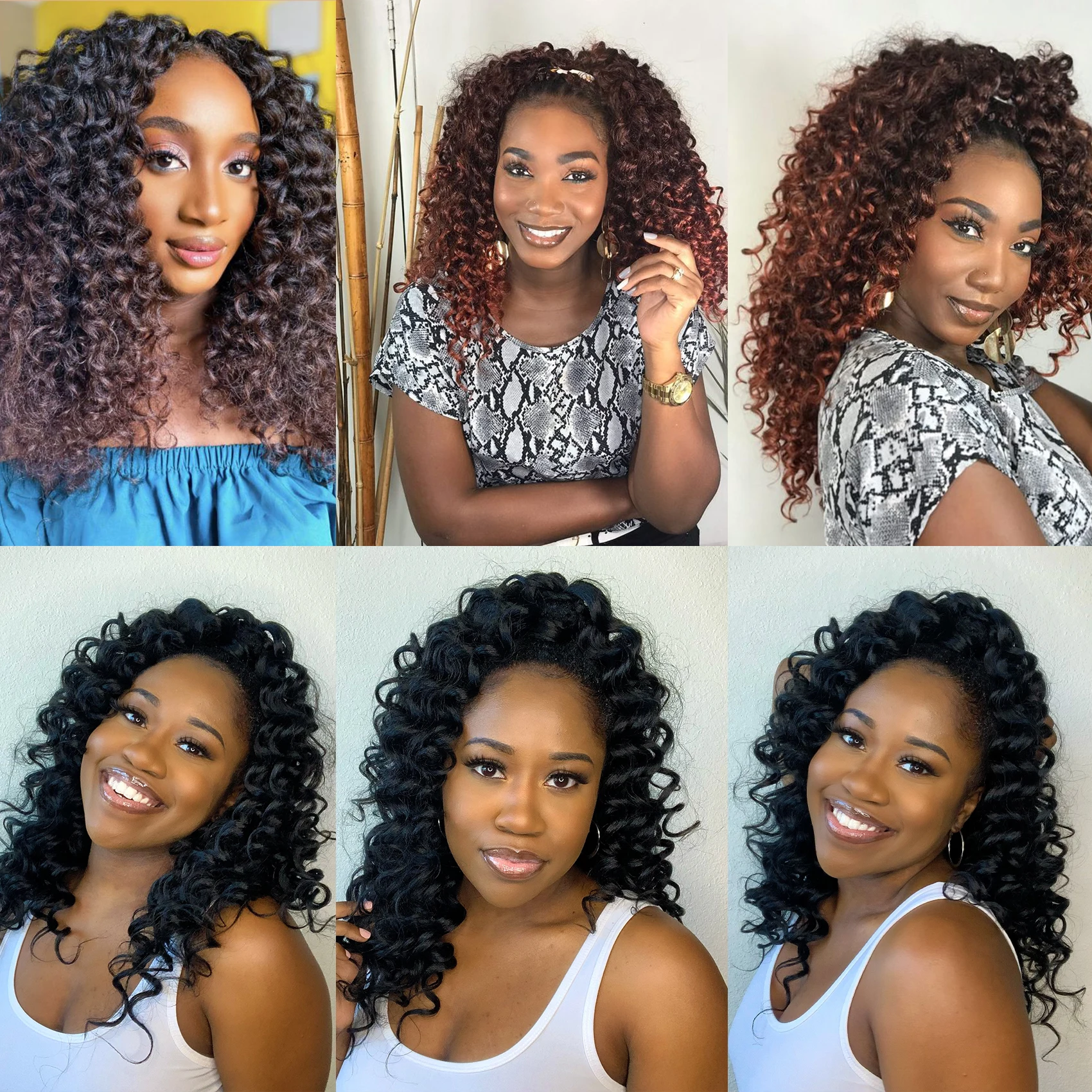 ضفائر كروشيه مجعدة 18 بوصة من GoGo، شعر كروشيه مموج عميق، شعر كروشيه صناعي مجعد