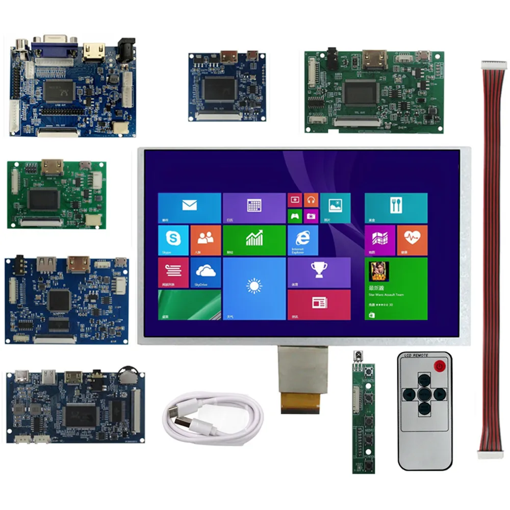 9 Inch 1024*600 16:9 LCD Display Screen Universal DIY Driver Control Board For Raspberry Pi Banana Pi PC Portable Monitor