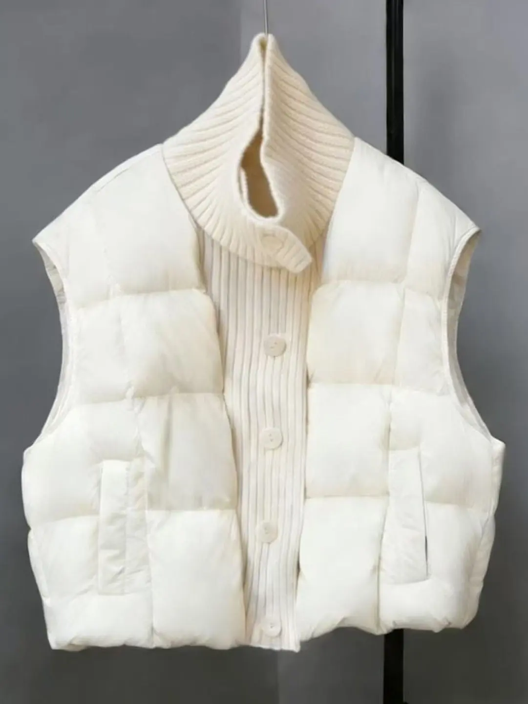 

Модный свободный хлопковый жилет для женщин, осенне-зимняя новинка, повседневная утепленная куртка с воротником-стойкой и элементами пэчворка