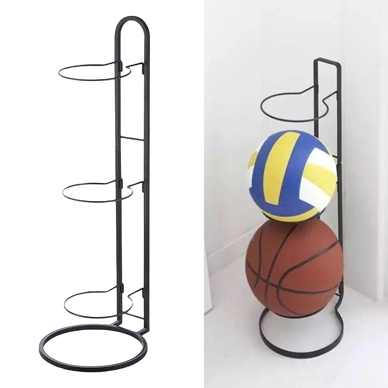 Zwart Metaal Basketbal Display Opbergrek Plank Ballenhouder Ruimtebesparing