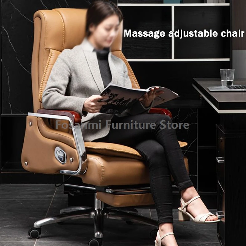 Ergonomic Executive Office Chair With Footrest And Swivel Seat Soft Gaming Chair Adjustable Lumbar Support Angle Computer Chair