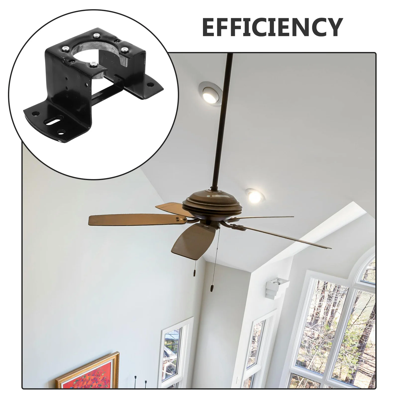 Suporte de montagem para ventilador de teto, dossel catedral preto, versátil, durável, adaptador de teto inclinado de ferro, fácil instalação