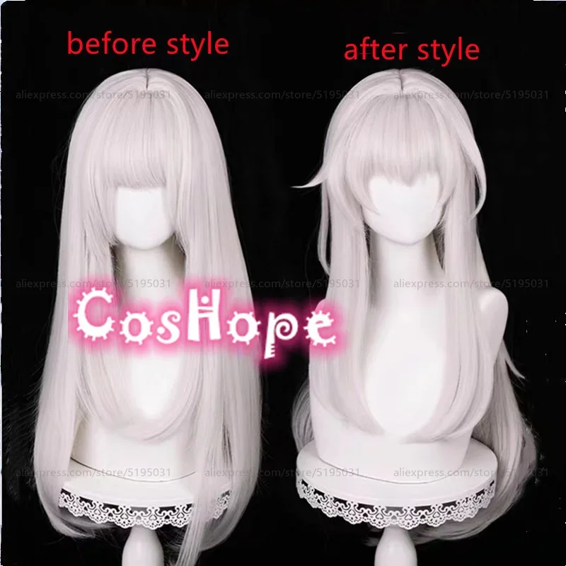 Clara Cosplay Wig 75cm Long Straight Wig Pink Silver White Wig Cosplay Anime Wigs Heat Resistant Synthetic Wigs