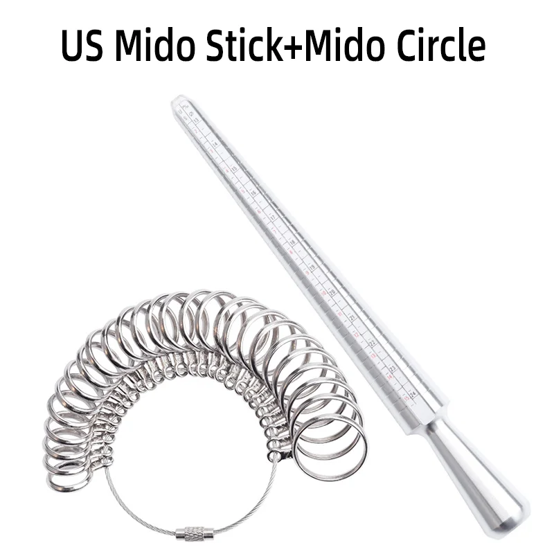 US Four Use Rod Aluminum Ring Rod Alloy Ring Ring Ring Finger Size Measurement Standard US Size Hand Size Set