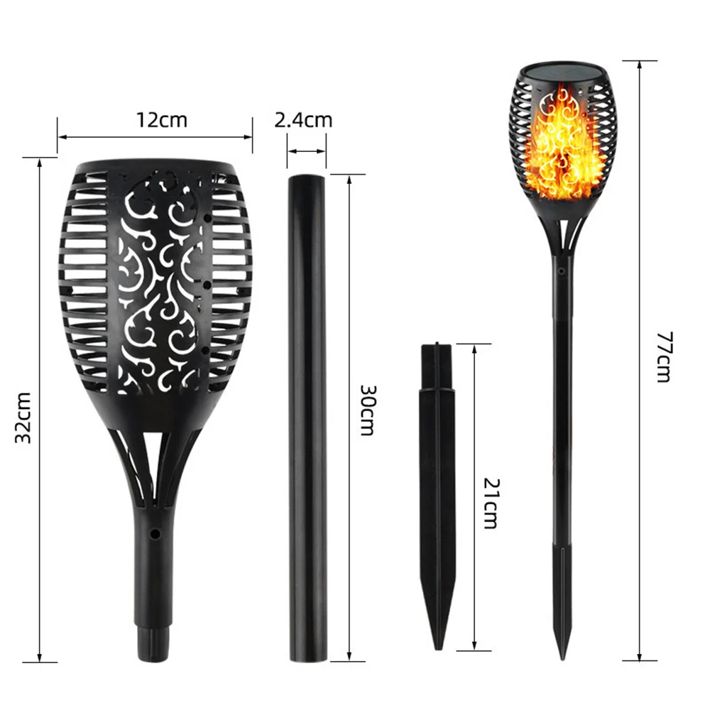 

96 LED Solar Torch Light Lawn Garden Plug in Light Outdoor Courtyard Waterproof Induction Decoration Landscape Flame Light