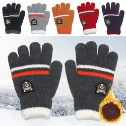 Kids Gloves Winter Full Finger Gloves Knitted Soft Children Mittens 6-12Y Boys Girls Gloves Thick Keep Warm Autumn Glove